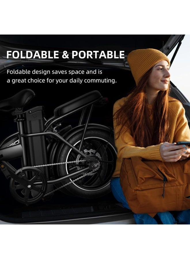 ويندهورس دراجة كهربائية قابلة للطي بمحرك عالي السرعة 350 واط، بطارية 36 فولت 8 أمبير، سرعة تصل إلى 35 كم/ساعة، مدى 30 كم، فرامل قرصية مزدوجة، مع مقعدين وخوذة وسترة أمان - Image 5